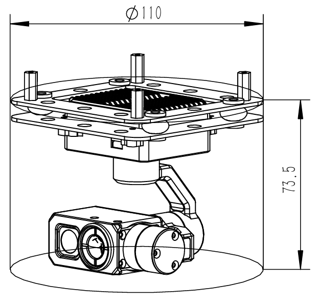 DHU586G609P 48 million fixed focus+640 thermal imaging dual output small pod