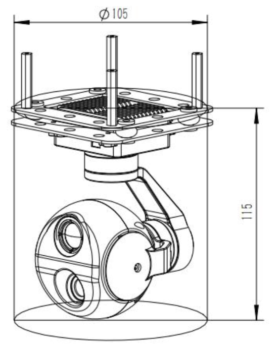 DHU662G613P 1080P Fixed Focus + 640×512 Thermal Imaging IP HDMI Output Small Gimbal Camera