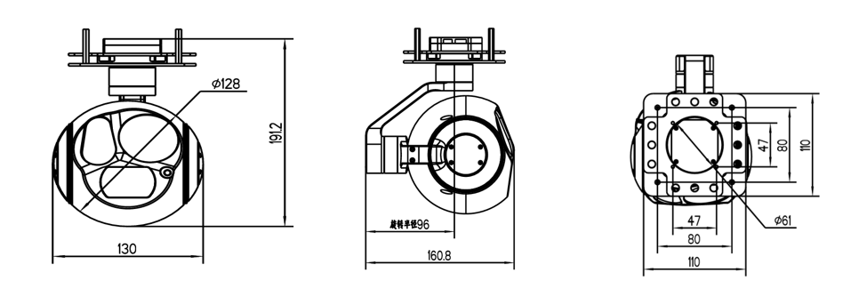 DIF30G645L80-E  30X OPTICAL ZOOM + 45mm 640*512 IR +8KM RANGEFINDER +3-AXIS CAMERA