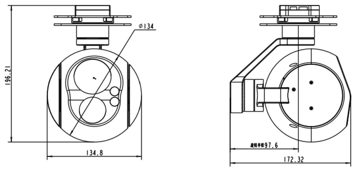 DIP04G12N Three-in-one Gimbal Camera with 28x hybrid zoom+1280*1024thermal imaging+supplementary lights