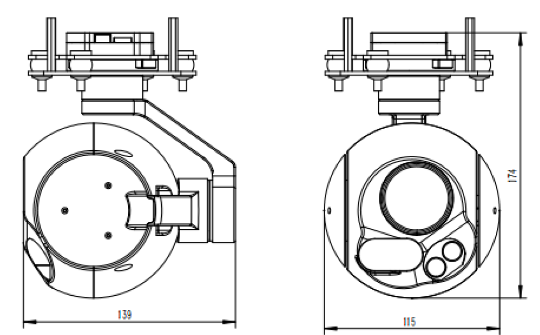 DIP08L30N Three-in-one Gimbal Camera 8X Optical Zoom+3000m Laser Rangefinder+ supplementary lights