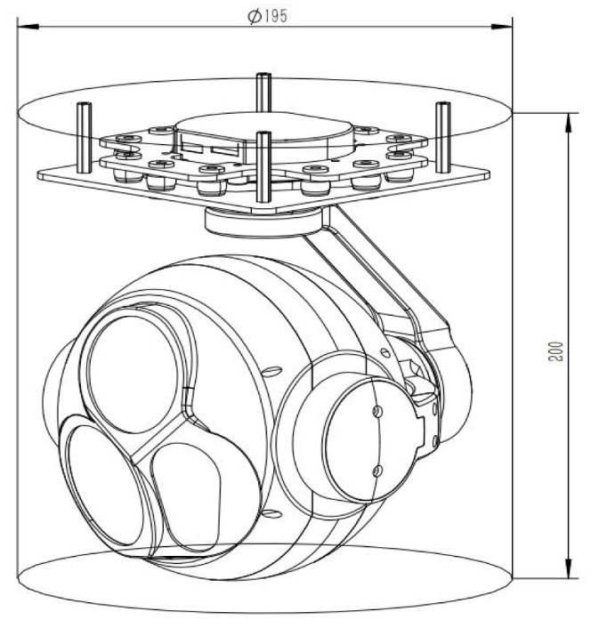 DIP30G635L50     30x optical zoom + 640x 512 thermal imaging +5KM ranging three-light pod
