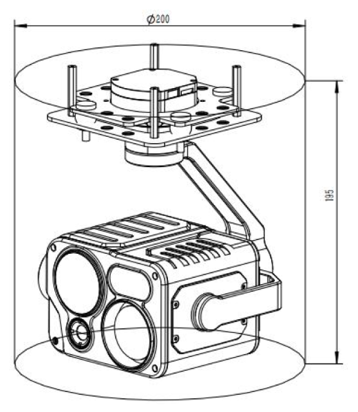 DIT30D High performance four-sensor gimbal 30X optical zoom +Fixed-focus 1080P+640×512 IR thermal imaging +3000m laser range finde