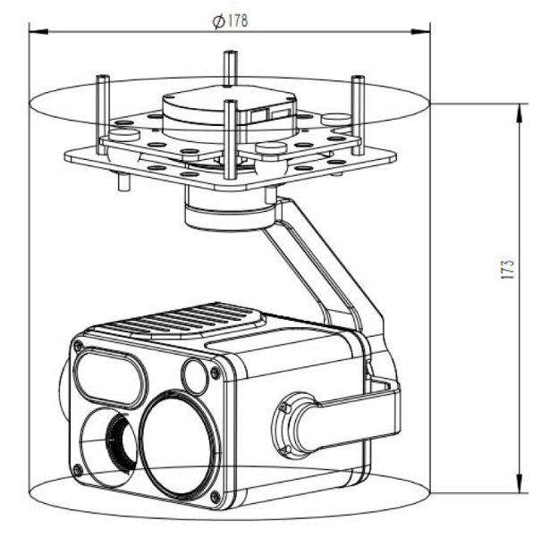  DIT30E High performance four-sensor gimbal 30X optical zoom +Fixed-focus 1080P+640×512 IR thermal imaging +3000m laser range finde