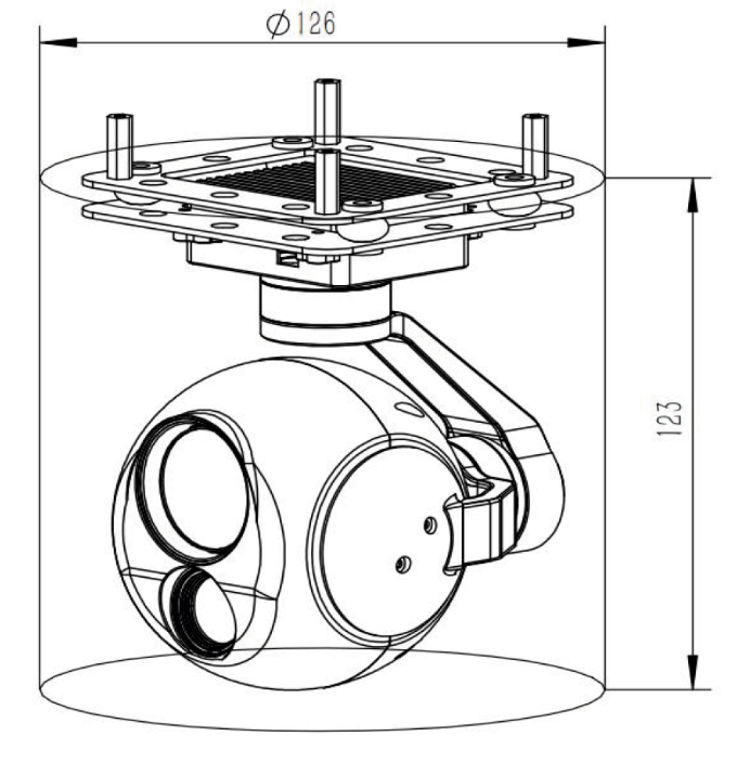 DIU10S4KG613 10x 4K visible light Optical zoom camera + 640*512 thermal dual light camera 3-Axis Stabilized IP Output Gimbal