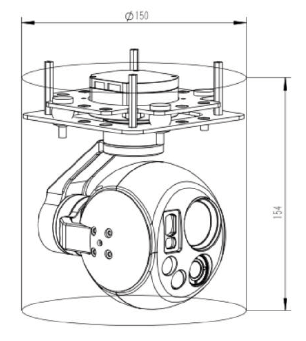 DIY10A613D15N Four-in-one Gimbal Camera with dual output