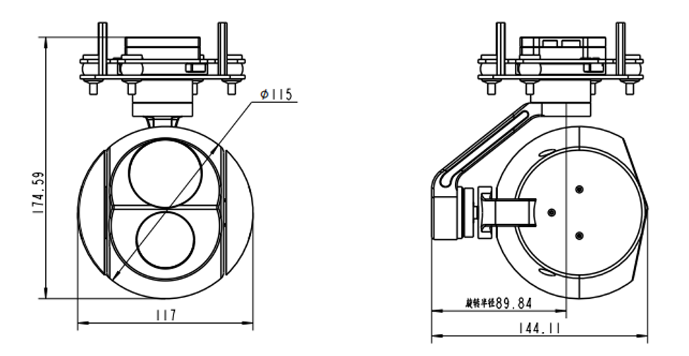 DIY10G12 10x Optical Zoom + 1280*1024 Thermal dual light gimbal. IP output 