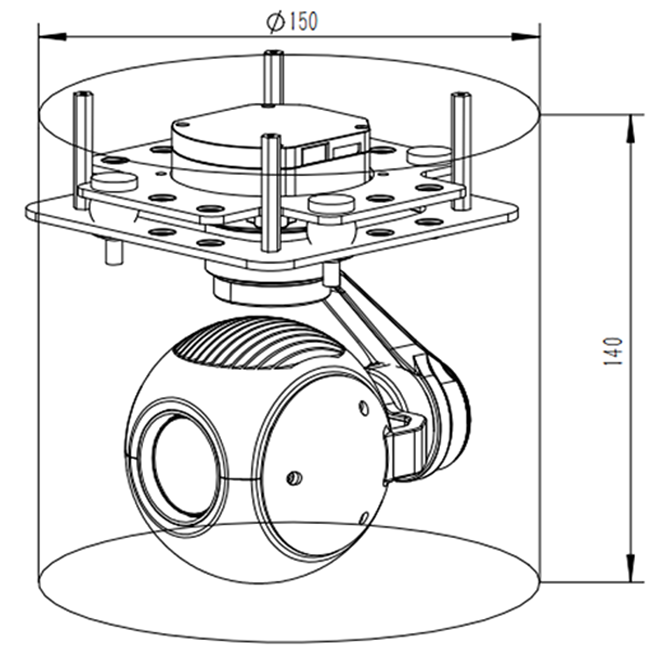 DIY10S90 10x Optical zoom IRCUT 3-Axis Gimbal, IP output