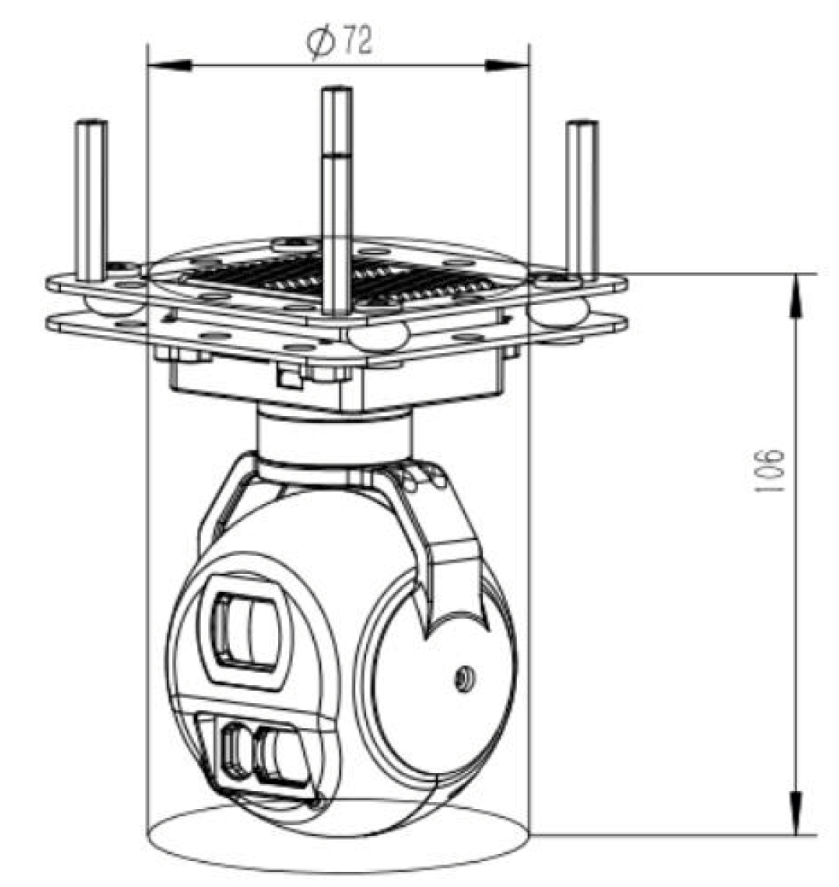 DYD05L12  45X Hybrid Zoom Dual Output Mini Gimbal