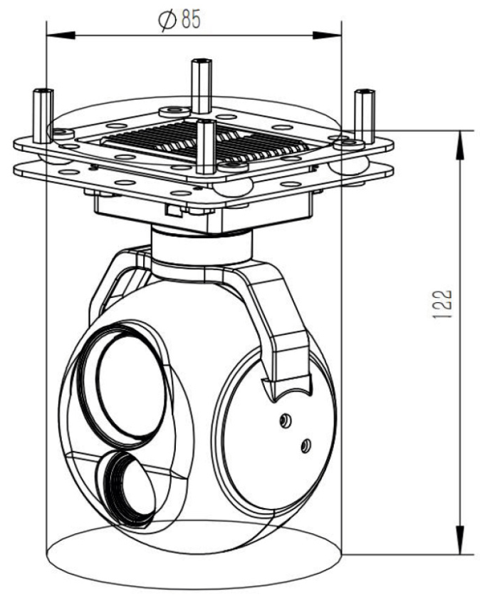 DYD10G613 10x visible light Optical zoom camera + 640*512 thermal dual light camera 2-Axis Stabilized IP Output Gimbal