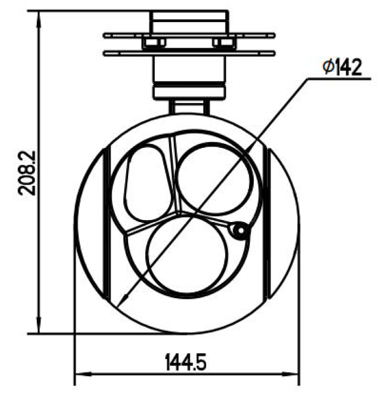 E40S48A645L30 High performance four-light pod 40x lossless zoom + 48M camera, 640 thermal imager + 3000m rangefinder