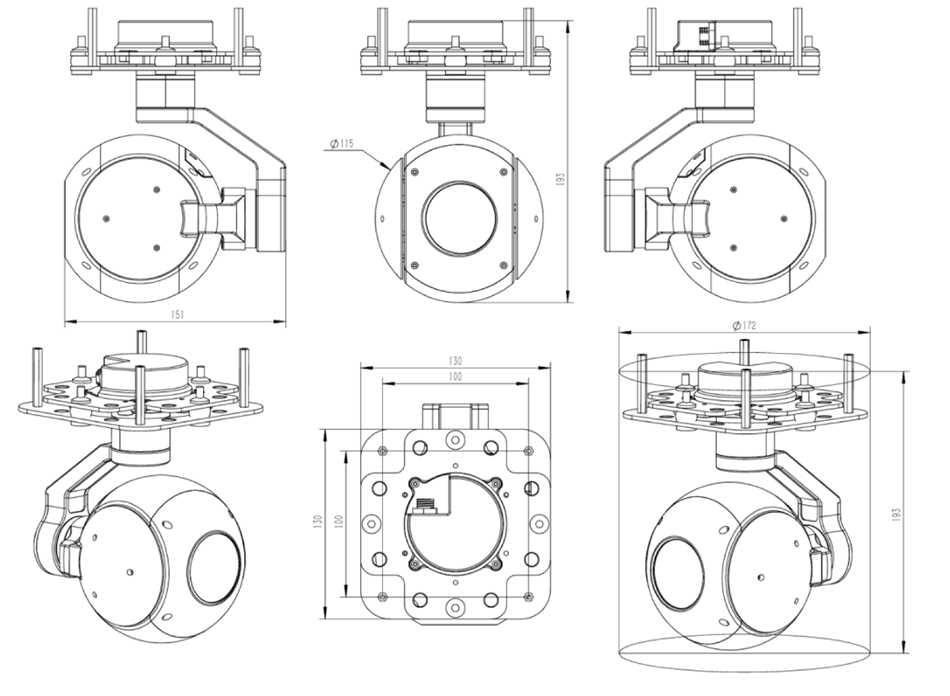 FSD20S78 20x Optical Zoom IP67 Waterproof 3-Axis Stabilized IP Output Gimbal Camera