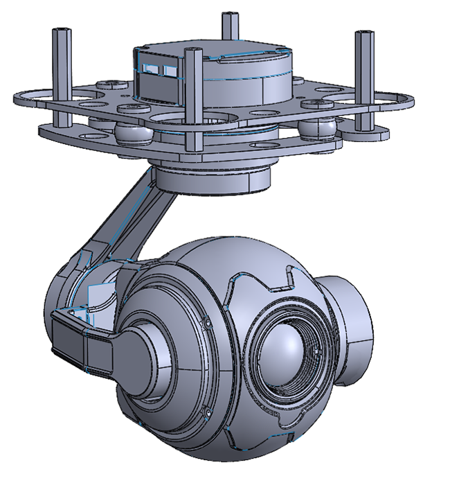 KIP640G19 IP Output  19mm Lens 640×512 Thermal Imager with 3-Axis Gimbal 