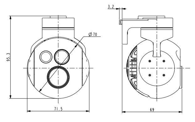 S070TA微型两轴三光吊舱 S070TA微型两轴三光吊舱