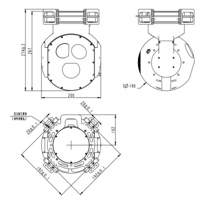 S190TA两轴三光吊舱