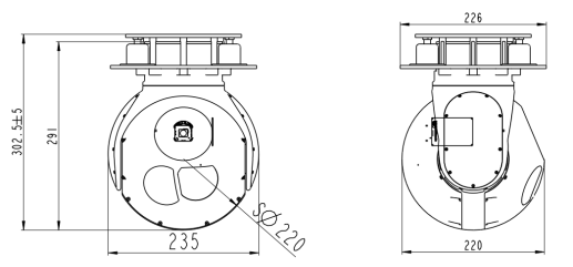 S220TE两轴三光吊舱 S220TE两轴三光吊舱