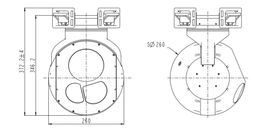 S260TD非制冷两轴三光吊舱 S260TD非制冷两轴三光吊舱
