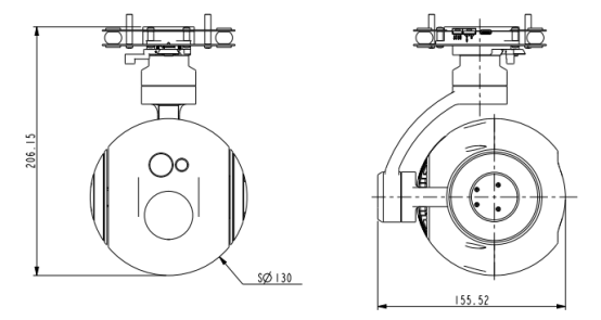 TZ130DB-HNV000T635L305三轴双光吊舱 TZ130DB-HNV000T635L305三轴双光吊舱