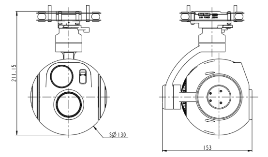 TZ130TA-HNV233T635L121三轴三光吊舱 TZ130TA-HNV233T635L121三轴三光吊舱